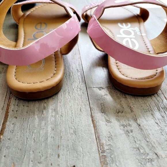 Girl's Size 4 Bebe Girls Pink Chunky Glitter Sparkle Sandals Ankle Strap - Picture 7 of 13